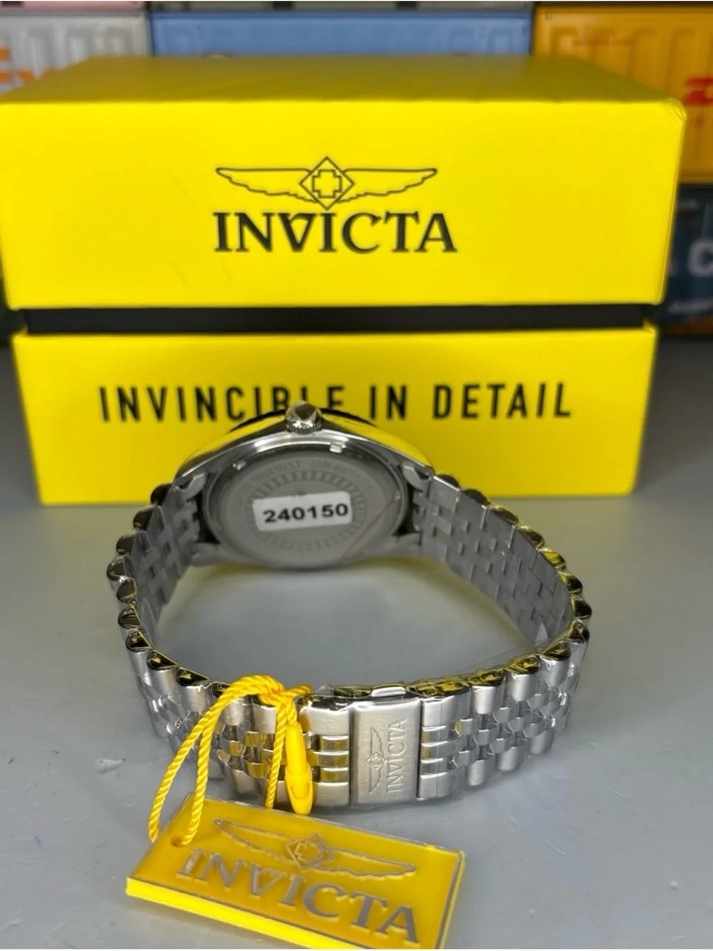 Invicta Specialty Silver Stainless Steel Watch with Blue Dial and Roman Markers